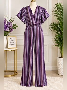 Striped Purple Jumpsuit